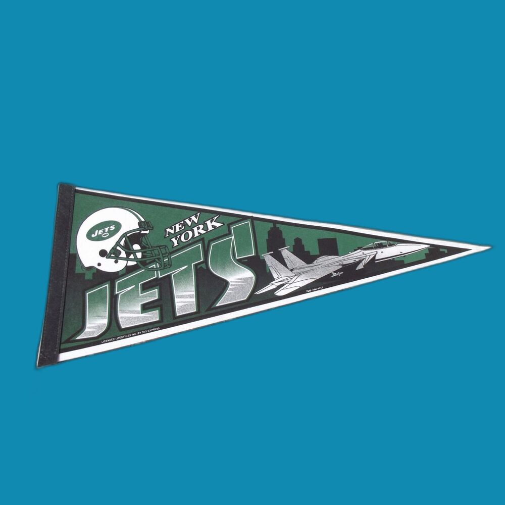 Vintage New York Jets NFL Licensed 30"x 12" Pennant Rico Tag Express